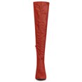thumbnail image 2 of Unique Bargains Bottes Cuissardes à Talon Aiguille Pailletées pour Femme Rouge (Taille 6), 2 of 8