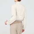 thumbnail image 4 of Timegard Hauts pour Femmes Col à Revers Fermeture Éclair Manches Longues Crop Top Cordon de Serrage Randonnée Plein Air Protection T-Shirt, 4 of 7