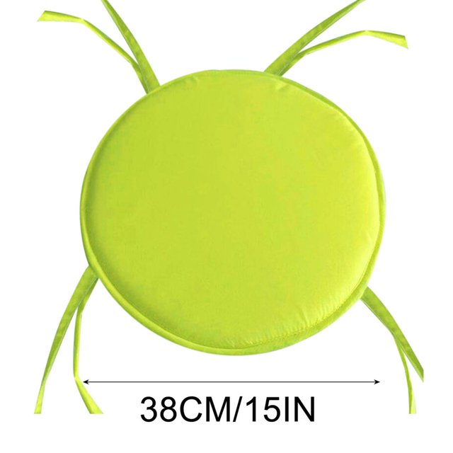 Estbridge Coussins de Chaise Coussins de Chaise Intérieur Extérieur Coussins de Chaise Ronds avec Attaches Coussins de Chaise Ronds pour Chaises de Salle à Manger Coussin de Siège Rond Coussins de Chaise de Jardin Ensemble pour Meuble Jaune 15 Po