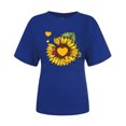 thumbnail image 3 of Pompotops T-Shirt à Col Rond Décontracté Femme Été Mode Sexy Imprimé Chemisier à Manches Courtes, 3 of 3