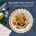 thumbnail image 3 of 8PCS Disposable 9 Inch Plates Pink Stripes Compostable Paper Tableware Set Ecological Degradable Dinnerware for Birthday Barbecues Camping Picnics Party, 3 of 8
