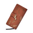 thumbnail image 1 of Decodeary Portefeuille Long pour Femmes en Cuir PU Style Pratique Café 1 Pce, 1 of 6