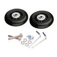 thumbnail image 4 of 2 Pcs Roues de Remplacement pour Valise Roulettes Pivotantes en Caoutchouc Silencieuses Noires 64mmx24mm, 4 of 8