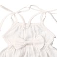 thumbnail image 4 of MesaSe Toddler Baby Girl Summer Fall Basic Plain Short Sleeve Cotton Linen Drawstring Romper Jumpsuit, 4 of 7