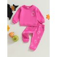 thumbnail image 2 of SUNSIOM Ensembles d'Automne pour Tout-Petits Filles Garçons, Imprimé Ghost, Chandails à Col Rond à Manches Longues et Pantalons Longs, Ensemble de Vêtements d'Halloween 2 Pcs, 2 of 9