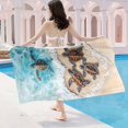 thumbnail image 1 of TIMIFIS Polyester Serviette de Plage en Serviette de Plage de Mer Microfibre Super Fine Velours Double Face Serviette de Bain Séchage Serviette de Vacances au Bord de la Mer Tissu Natation, 1 of 6