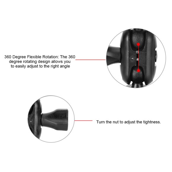 Support de Montage pour Rétroviseur, Support Universel pour Rétroviseur, ABS pour Téléphone Intelligent, Navigation GPS, Tête de Fourche