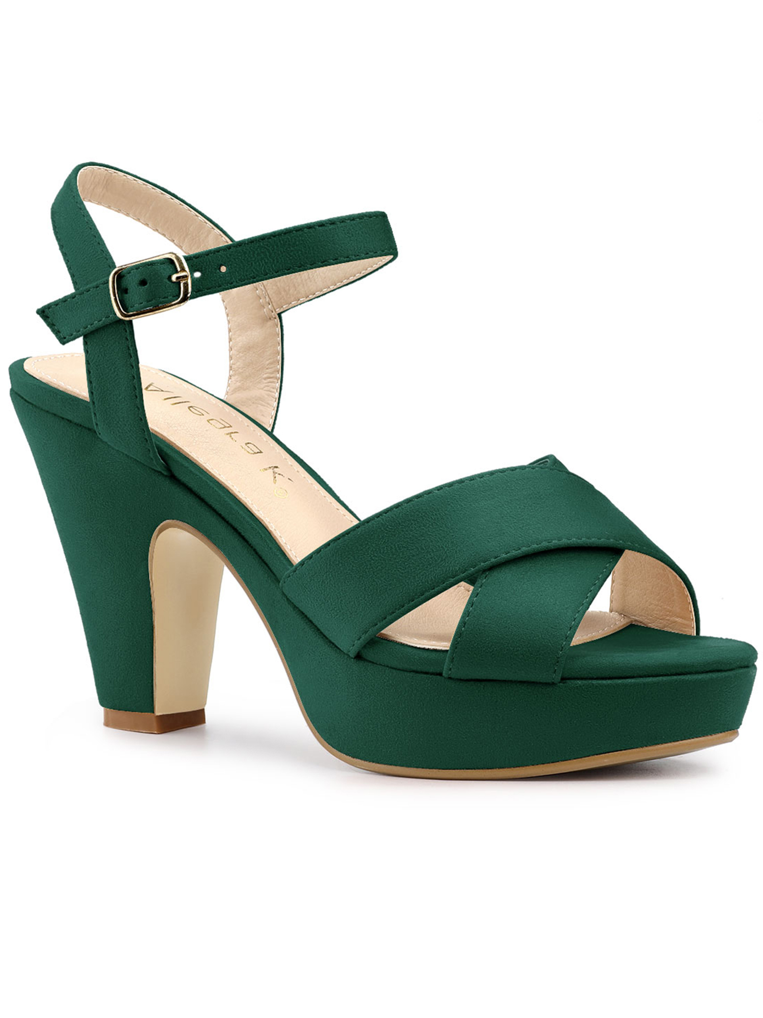 BLISSFUL STEP Women's Strap Platform Chunky Heel Slingback Sandals