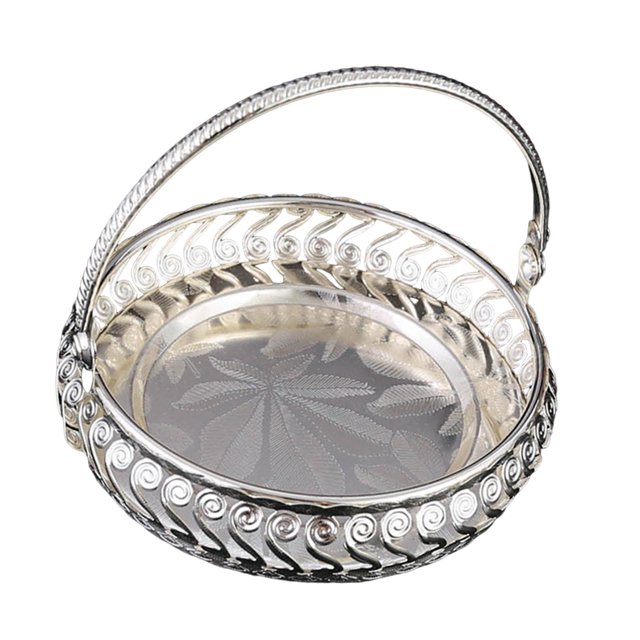 veasfak Fruit Tray with Handle Creative for Household Cupcake Display Birthday Party Round