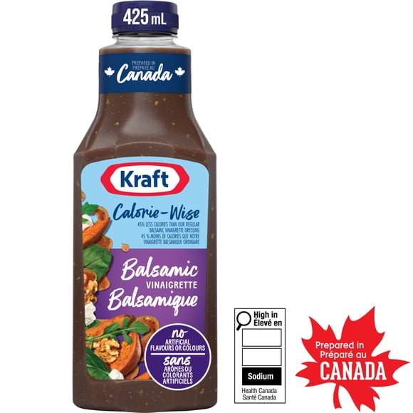 Kraft Calorie-Wise Balsamic Vinaigrette Salad Dressing, 425 mL Bottle