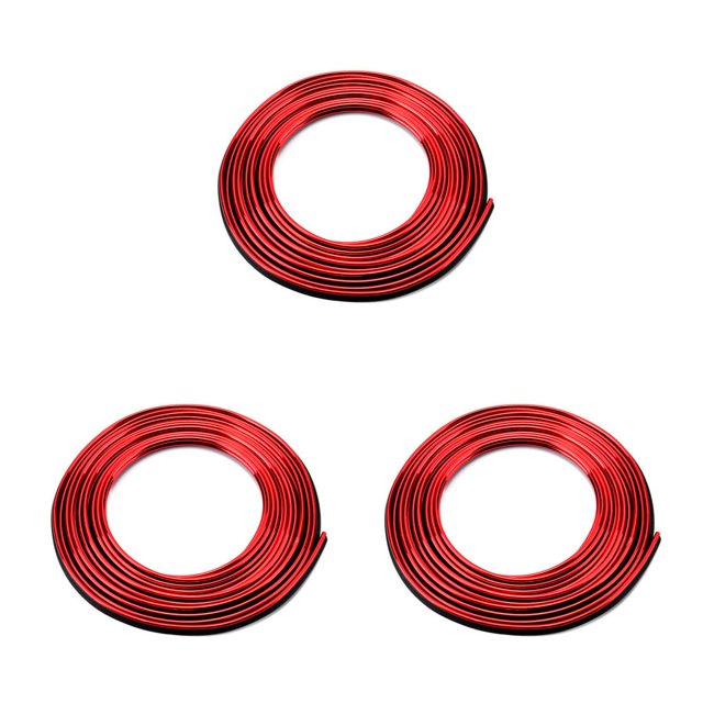 Transemion 5M Line Car Van Interior Decor Red Point Edge Gap Door Panel Molding N red 3Set