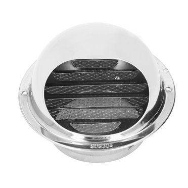 Grille d'Aération Ronde en Acier Inoxydable, Couverture de Ventilation Imperméable, Grille Épaisse Coupe-Vent avec Maille Fine pour Évents de Sécheuse et Hottes d'Extraction 100mm/3.9 Po
