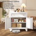 thumbnail image 4 of CHSHIN Coffee Bar Cabinet, Metal Kitchen Storage Cabinet, Modern Buffet Sideboard with Drawer,White, 4 of 6