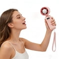 thumbnail image 5 of weibbin Portable Handheld Fan with Fully Transparent Body Colorful LED Lanyard 3 Wind Speeds Night Light USB Rechargeable for Travel Beach, 5 of 5