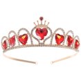 thumbnail image 1 of MasteelfCA Diadème Cœur Rouge Descendants Couronne Cœur Bijoux pour Cheveux Couronne de Mariage pour Mariée, 1 of 7