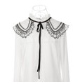 thumbnail image 2 of INSPIRE CHIC Faux Col Détachable, Mini Cape Semi-Transparente Brodée pour Blouse Noir-3, 2 of 5