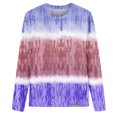 thumbnail image 3 of IROINID Économies Hauts à Manches Longues pour Femmes Détente Col Rond Haut Imprimé T-Shirt Blouse, Violet, 3 of 3