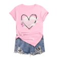 thumbnail image 4 of LUOGENLI T-shirts pour Femmes Mode Décontractée Chemises Imprimées Col Rond Manches Courtes Tee Tops Tunique Blouse 4TG T-shirts Graphiques pour Femmes Valentines L, 4 of 4