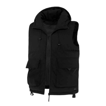 Lovzfmll Men's Work Vest Sleeveless Fleece Lined Multiple Pockets Utility Black, 3XL