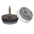 thumbnail image 1 of 20Pcs 20mm Brown Screw-on Furniture Antiskid Felt Pad Slider Floor Protecto, 1 of 4