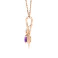 thumbnail image 2 of Angara Collier en Améthyste Naturelle - Pendentif Solitaire en Améthyste Ronde Nœud Infini en Or Rose 14 K pour Femmes, 2 of 8