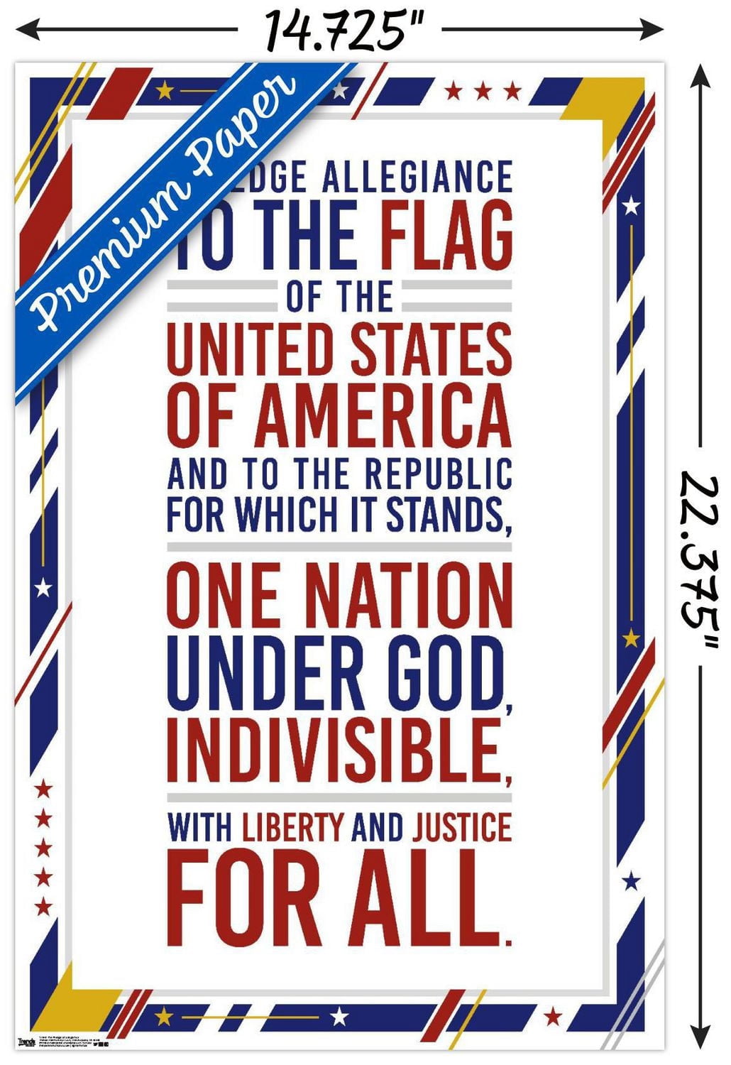 The United States Of America - Pledge Allegiance Wall Poster, 22.375" x 34"