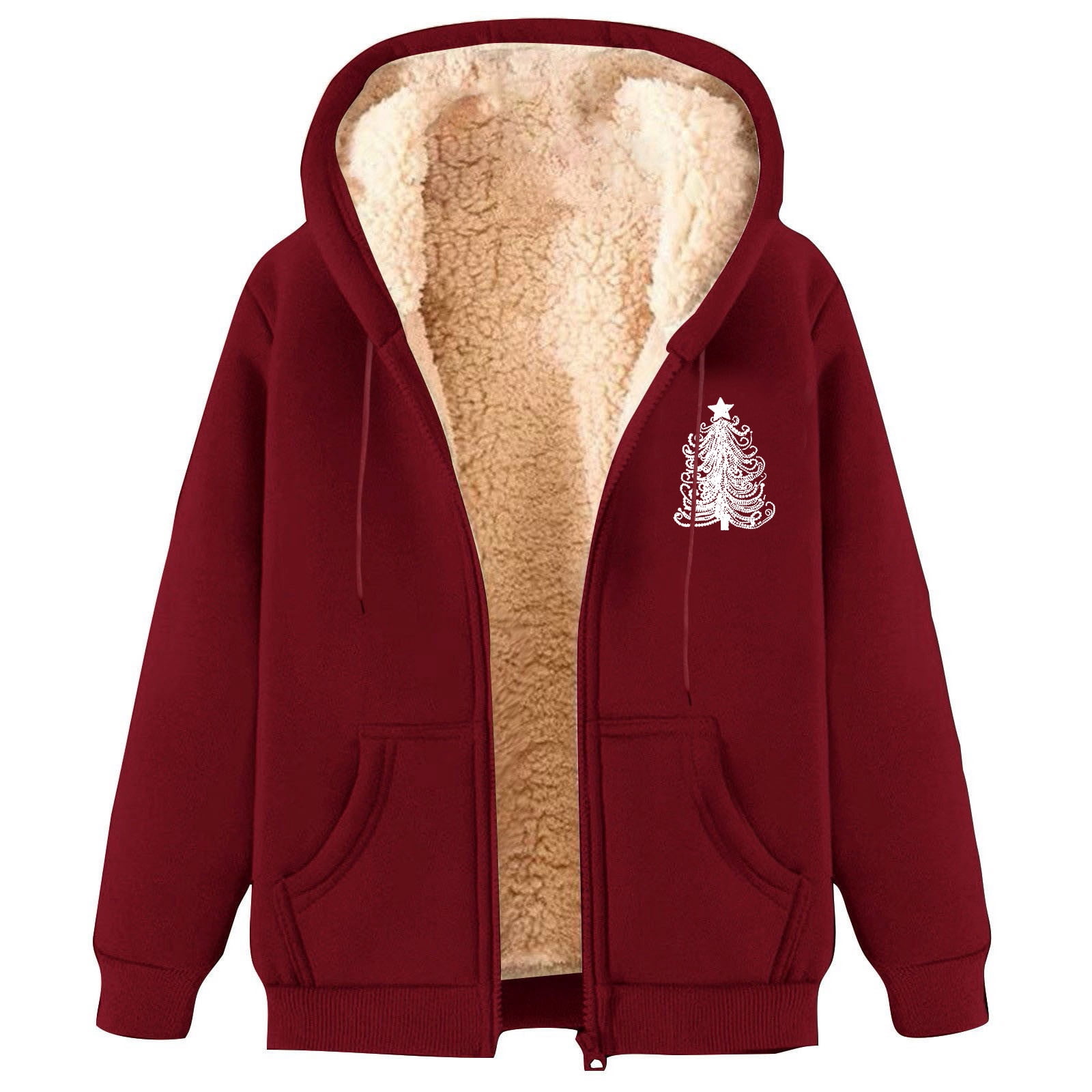 LOVZFMLL Manteaux d'Hiver pour Femmes Chandail à Capuchon en Molleton Imprimé à la Mode