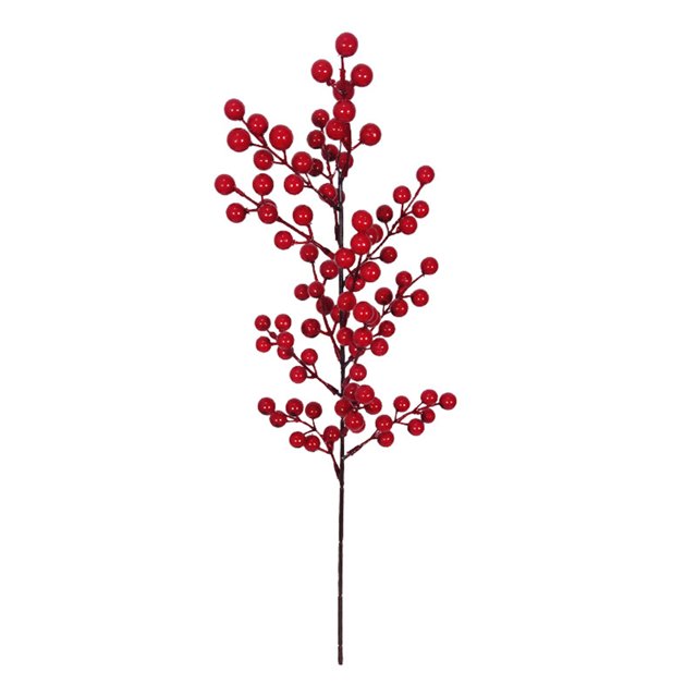Simulation fruit Rouge Grains d'Acacia Fournitures de Célébration de Noël Fleur de table Branche Courte 1pcs 54cm