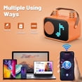thumbnail image 4 of JYX Karaoke Machine, Home Karaoke System with 15 Animated Dispaly Modes, Mini Portable Speaker with 2 Microphones, Orange, 4 of 10