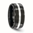 thumbnail image 4 of Edward Mirell Titanium Black Ti & Sterling Silver Inlay 10mm Band Size 13, 4 of 4