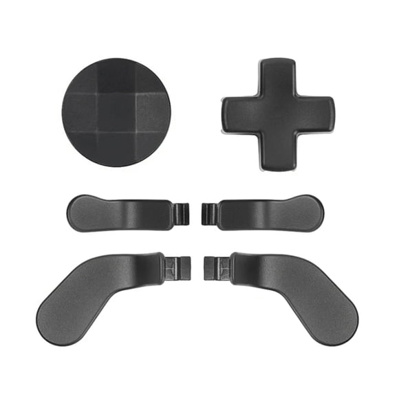 sticks de Pouce de Remplacement D-Pad pour Manette Xbox One Elite Series 2 Bouton de Déclenchement 6 en 1 Palettes Métalliques Bouton Noir