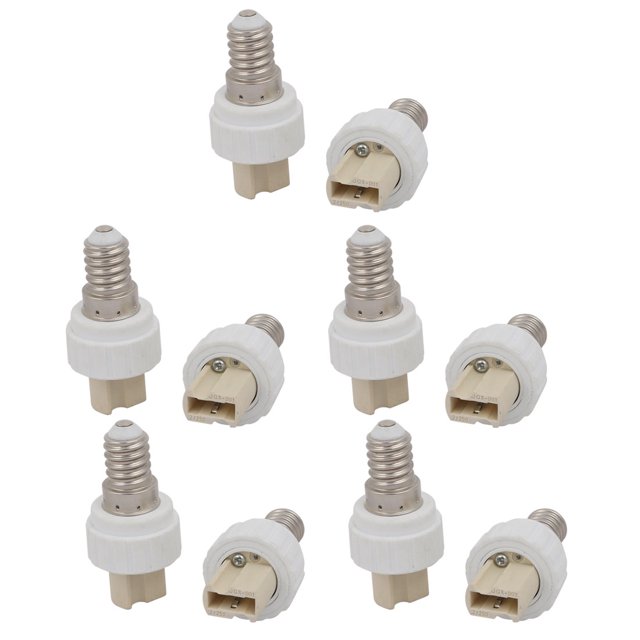Unique Bargains 10pcs E14 to G9 Extender Adapter Converter Lamp Bulb Socket Holder White