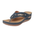 thumbnail image 1 of Women's Platform Wedge Sandals Slip On Comfortable Flip Flops with Arch Support Lightweight Non Slip ClipToe Sandals Blue Size 6.5, 1 of 8