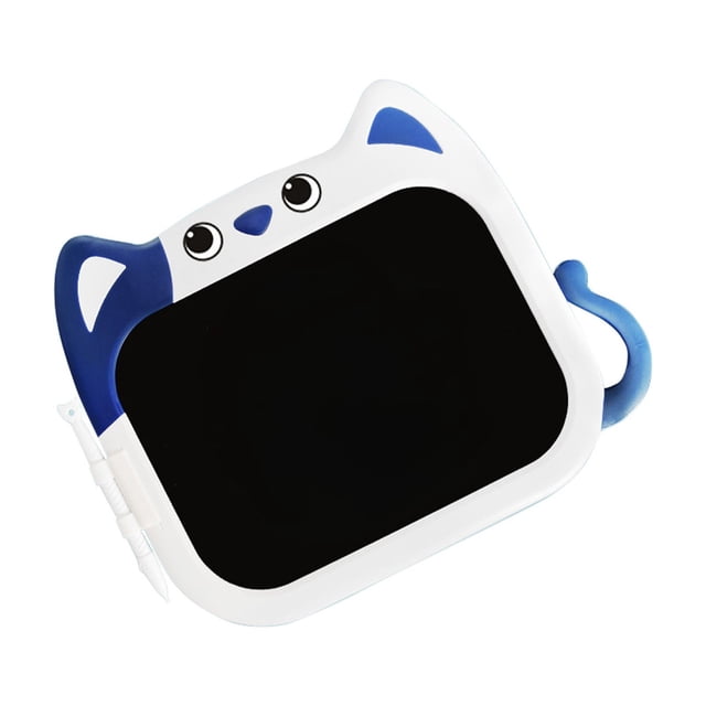 Bleu Bleu Éducatif Tablette de Dessin Lcd 10 Pouces pour Enfants Réutilisable Tablette d'Écriture avec Stylo Thème Chat Portable