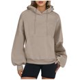 thumbnail image 1 of MeetoTime Women's Hooded Sweatshirt Fall Basic Long Sleeve Solid Color Hoodie Pullover with Pocket, 1 of 6