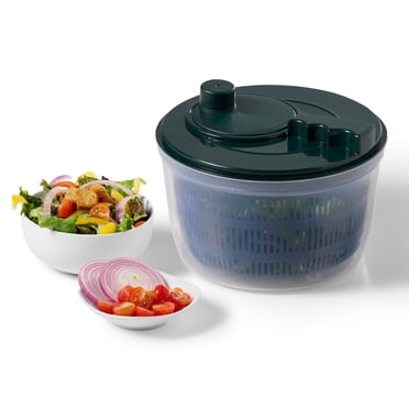 Starbasix Salad Spinner, 4.2 QT (4 L), Ergonomic Handle, Salad Dryer with Colander Basket and Salad Bowl, Large Capacity, Green