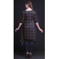 thumbnail image 4 of Bimba Kurti Asymétrique à Imprimé Floral Bleu Anémone et Roses pour Femmes, Robe d'Été Indienne Tunique XXX-Large, 4 of 6