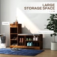 thumbnail image 4 of HOMCOM Upholstered Entryway Shoe Bench with Storage Drawer Open Shelf, 4 of 10