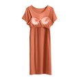 thumbnail image 3 of Besolor Chemises de Nuit Grande Taille pour Femmes Été Confortables à Manches Courtes Col Ras du Cou Vêtements de Nuit Chemises de Sommeil Robe de Nuit, 3 of 5