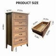 thumbnail image 2 of 5 Drawer Dresser for Bedroom, Wood Tall Chest of Drawers with Metal Handles, Farmhouse Storage Dresser for Bedroom, Living Room, Hallway, Entryway, 2 of 8
