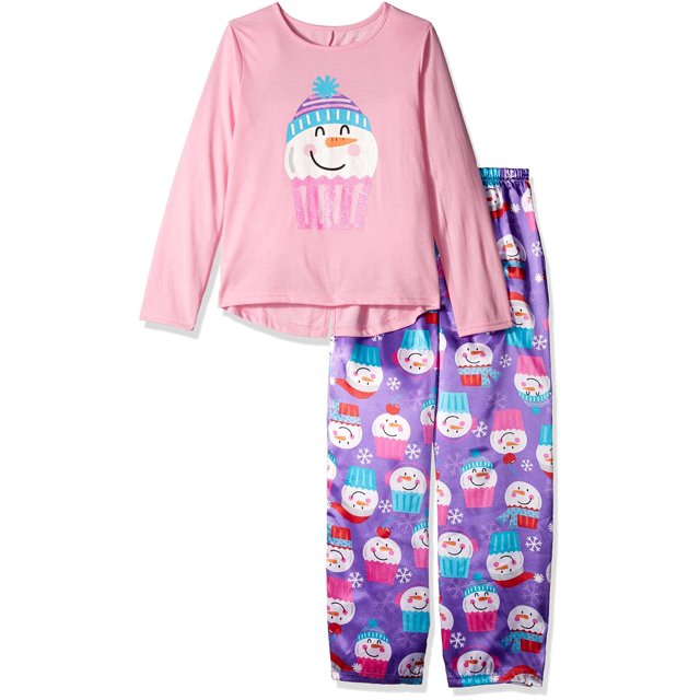 Komar Kids Girls' Pajama Cute Top and FunPants Sleepwear Set