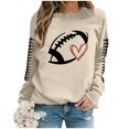 thumbnail image 4 of Chandails à Col Rond à Manches Longues, Chandail Confortable et Chic pour Femmes, Chandail Ample à Manches Longues pour Femmes, Chandail à Imprimé Graphique de Football Sans Capuche, Haut Blouse, 4 of 4