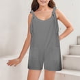thumbnail image 4 of FAOWME Girls Solid Colored Short Overalls Kids Grey 11-12Years, 4 of 8