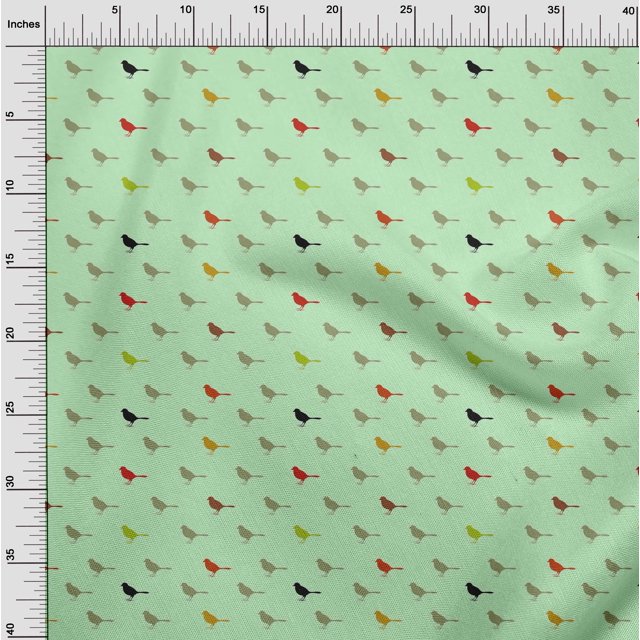 oneOone Cotton Poplin Fabric Artistic Bird Decor Fabric Printed BTY 42 Inch Wide