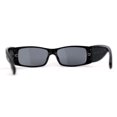 thumbnail image 2 of Womens Mod Square Rectangle Thick Temple Fashion Sunglasses All Black, 2 of 5