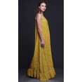 thumbnail image 2 of Bimba Robe de Nuit Longue à Bretelles Spaghetti Imprimée de Feuilles de Verge d'Or et de Bleuets pour Femmes, Robe Maxi de Sommeil, Petite, 2 of 5