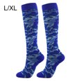 thumbnail image 1 of Bas de Compression 20-30 mmHg Longueur Genou Bas de Sport 20-30 mmHg Bas de Compression pour Course Cyclisme Unisexe, Bleu, Camouflage, G/TG, 1 of 6