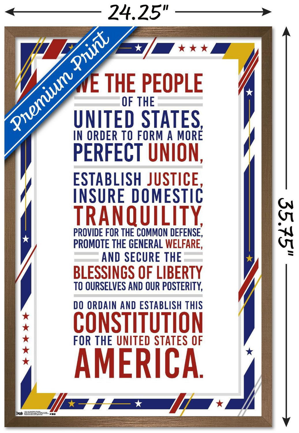 The United States Of America - Constitution Preamble Wall Poster