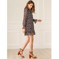 thumbnail image 4 of INSPIRE CHIC Robe Droite Décontractée Ample à Volants à Nouer au Cou à Motif Floral pour Femme, 4 of 4