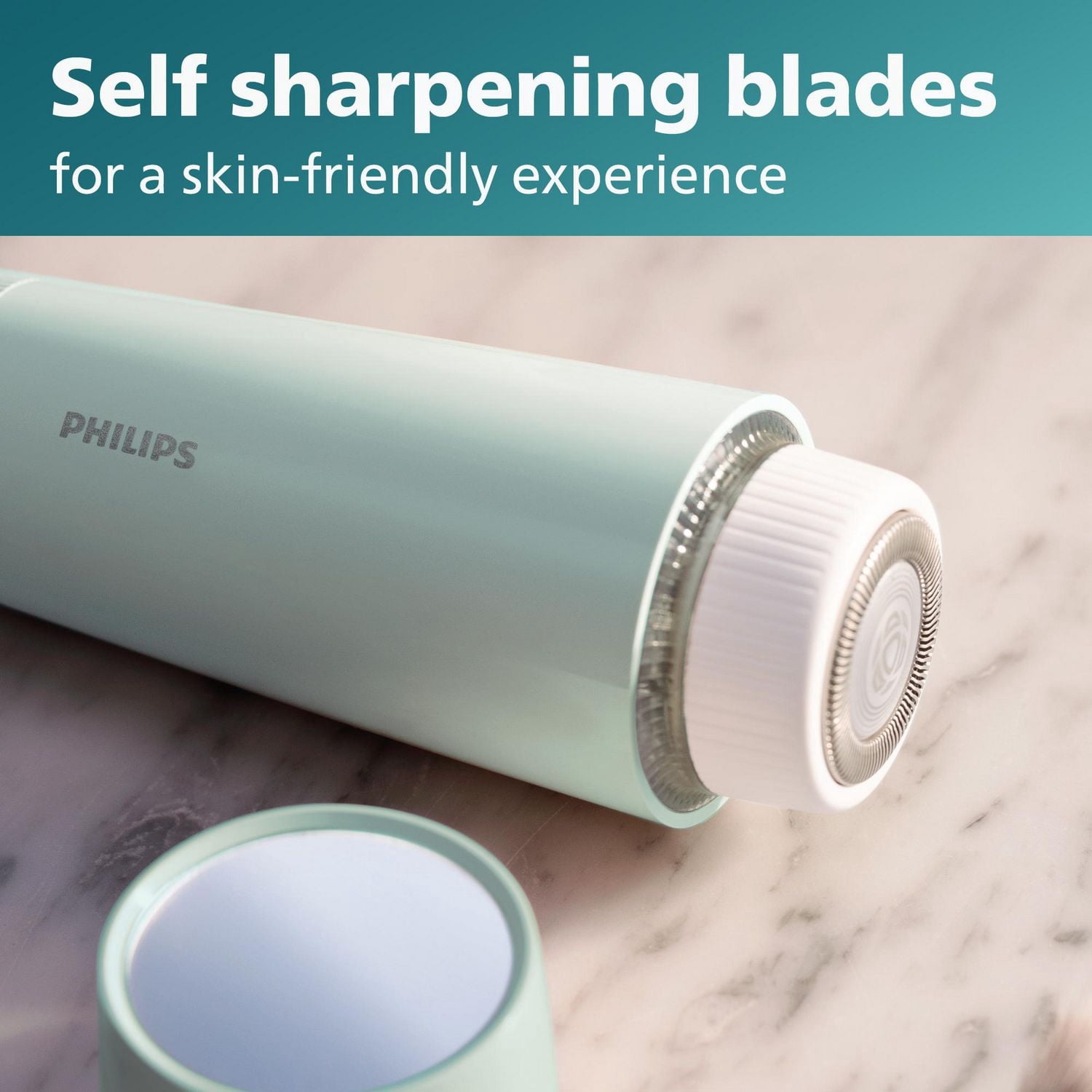 Philips Cordless Facial Hair Remover designed for women to gently remove hairs on the upper lip, chin, cheeks and jawline. A gentle experience at home and on-the-go, BRR474